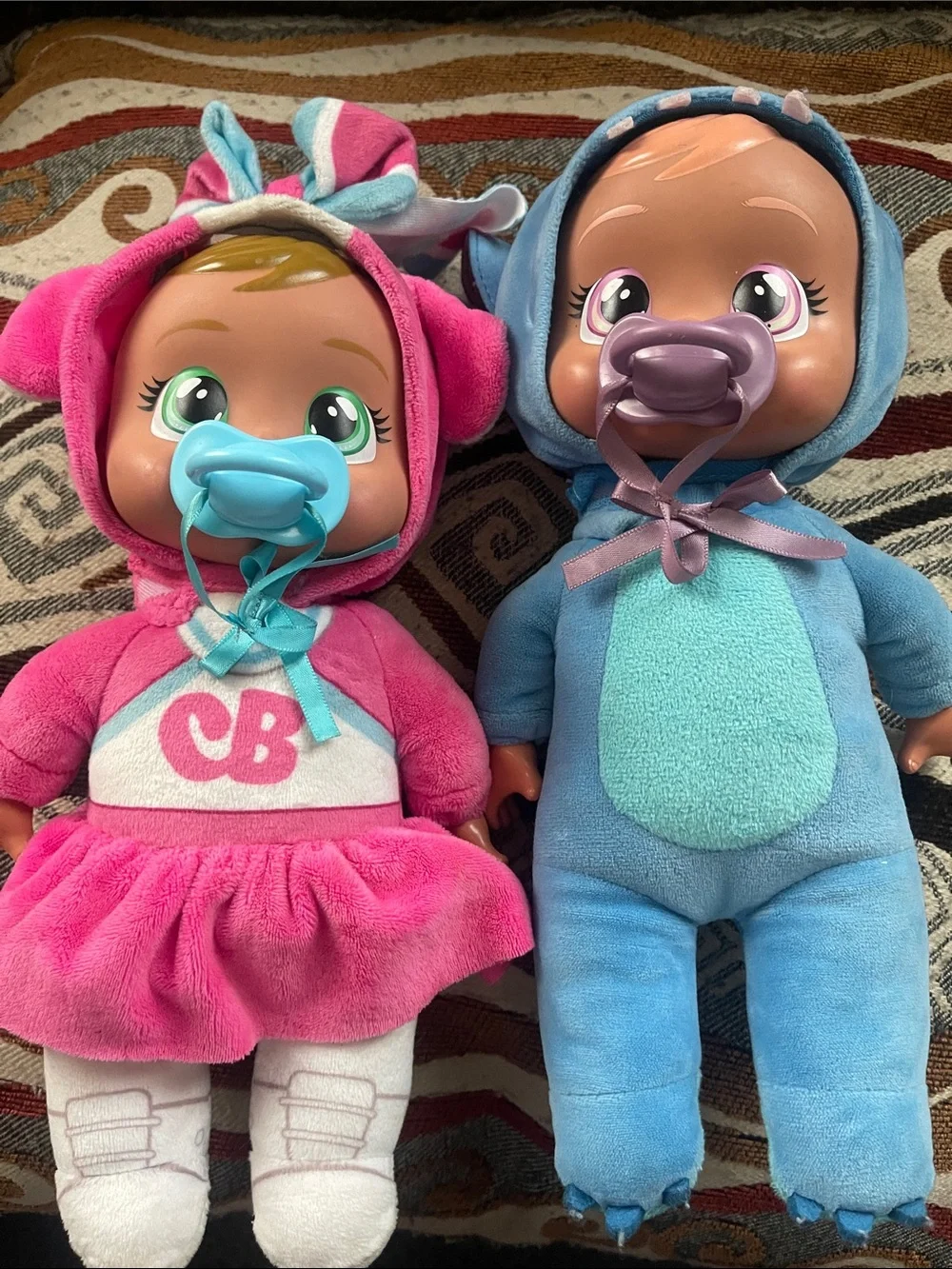 Cuddle Baby Plush Dolls in Pink & Blue - Set of 2